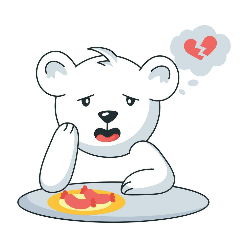 Trendy Bear Thinking vector