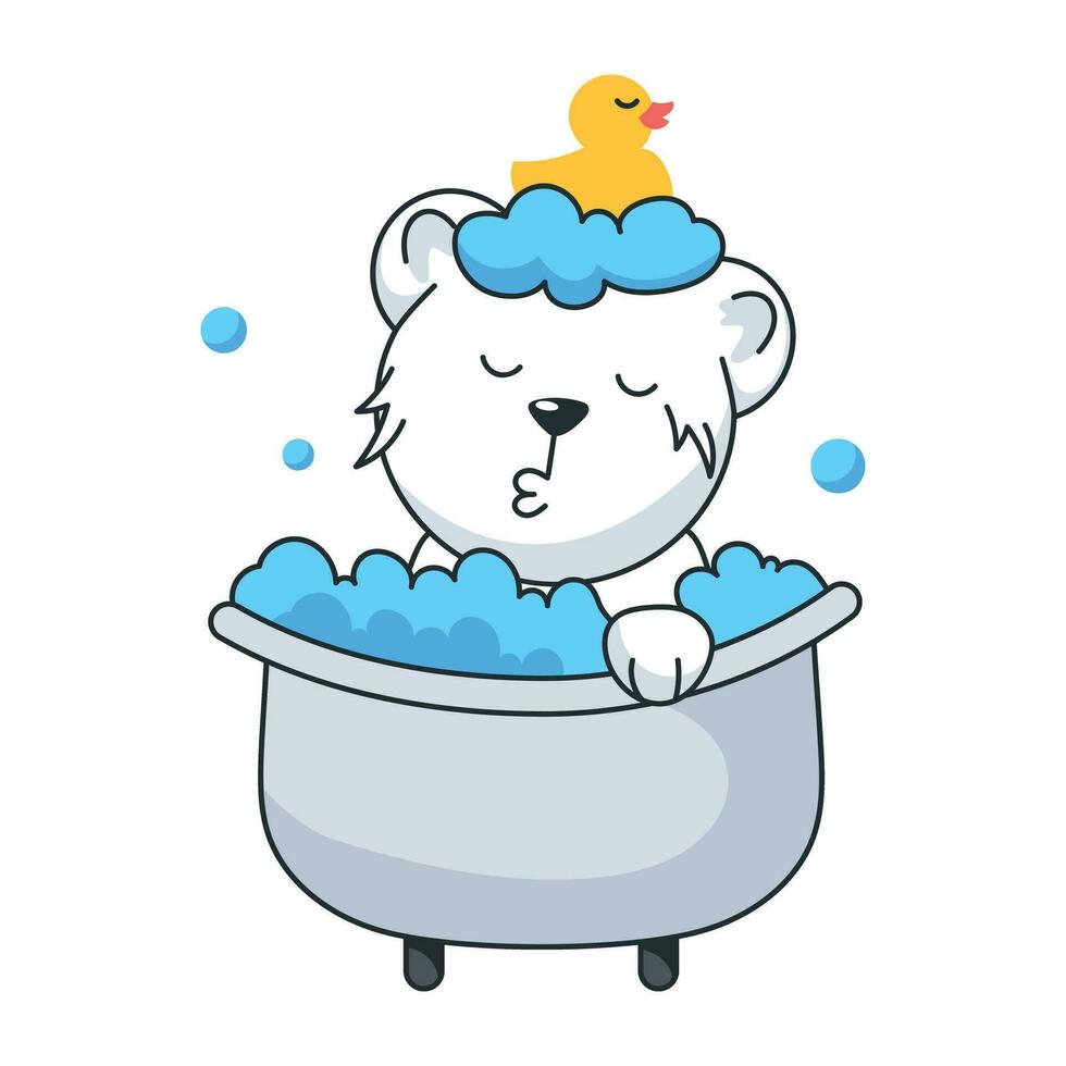 Trendy Taking Bath vector