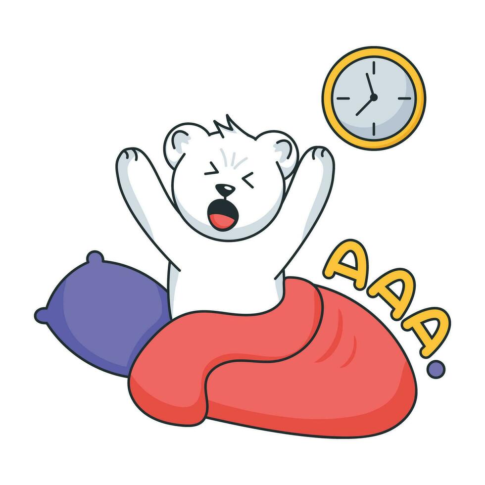 Trendy Morning Yawn vector
