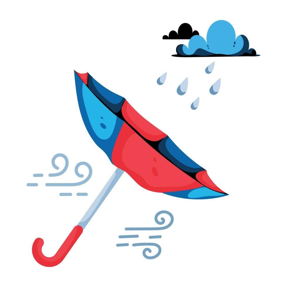 Trendy Windy Rain vector