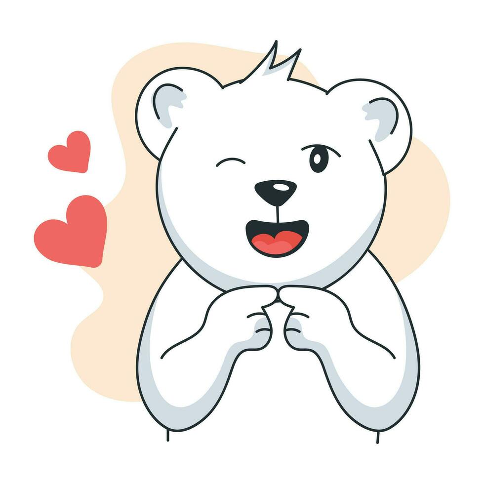 Trendy Cute Bear vector