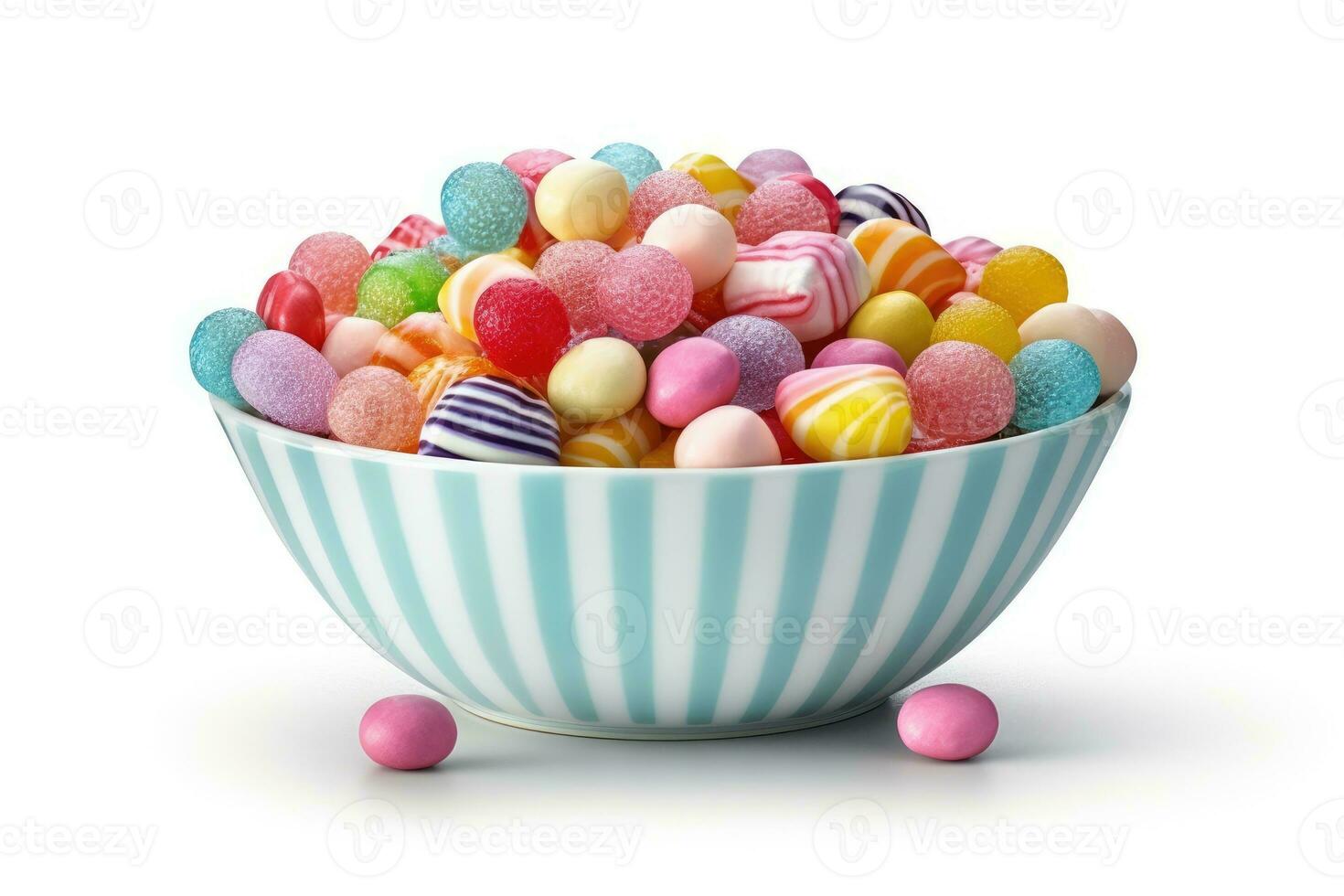 hyper realistic quality of a bowl of candy AI Generated photo