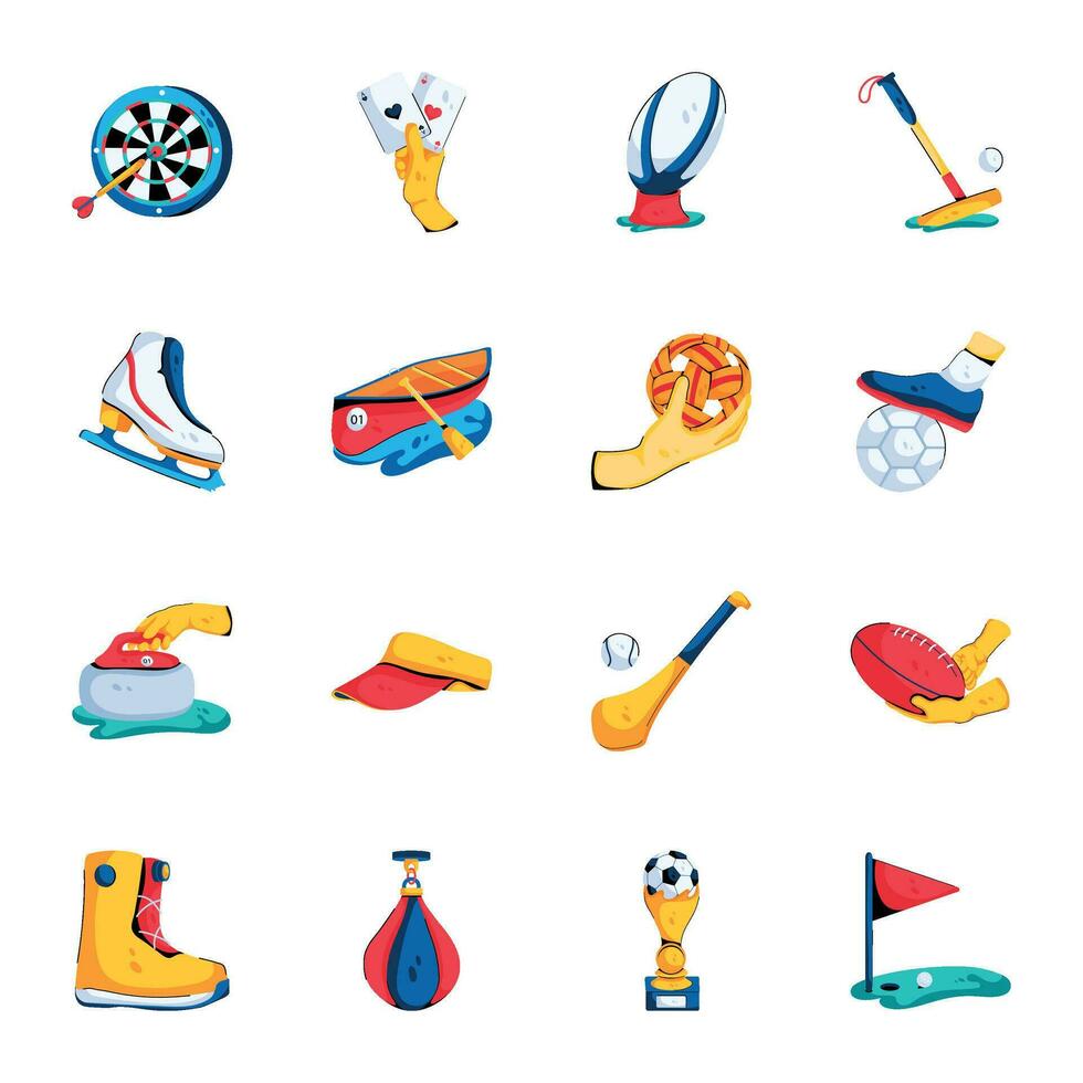 Trendy Flat Icons of Athletic Competitions vector