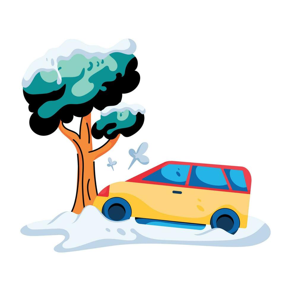 Trendy Snow Accident vector