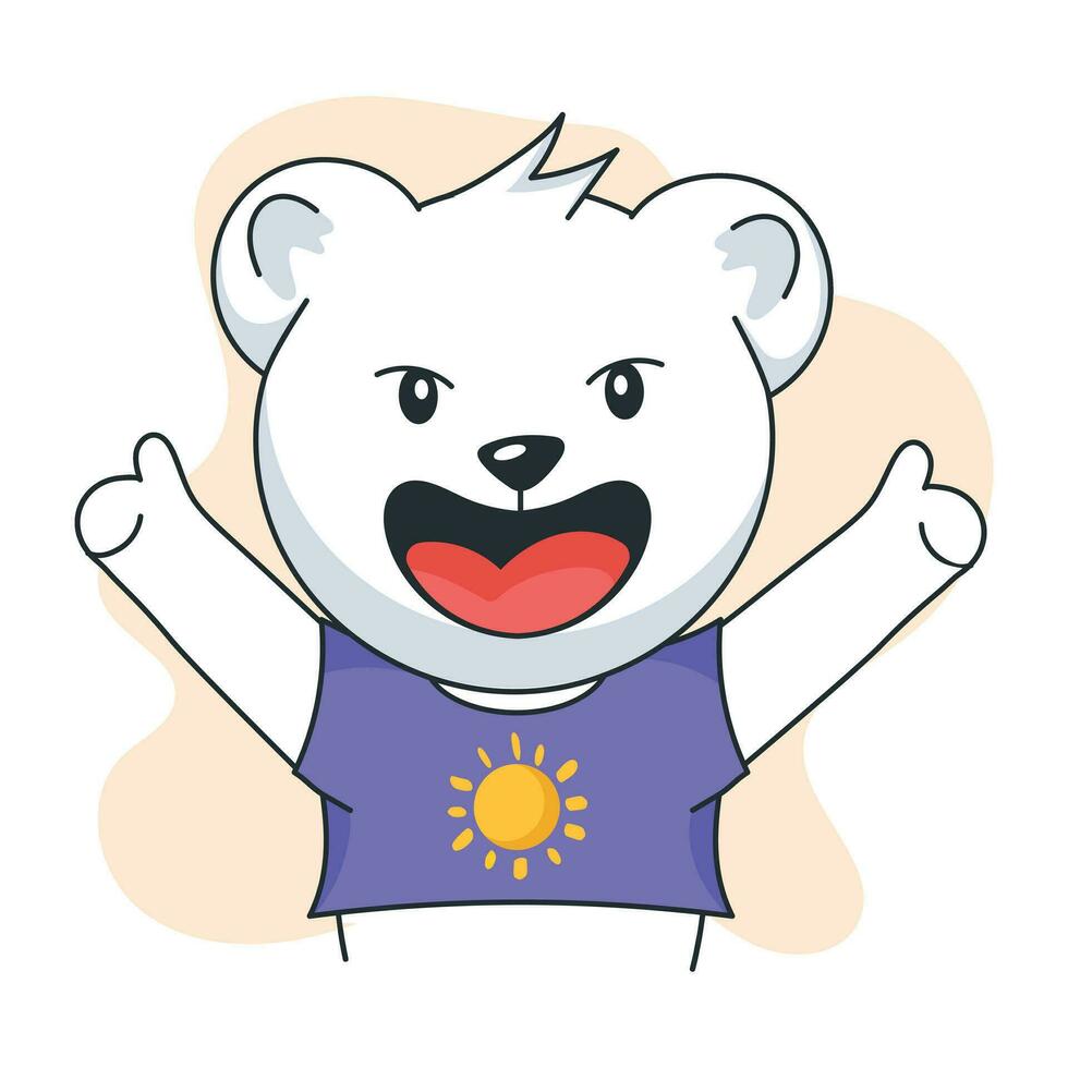 Trendy Happy Teddy vector