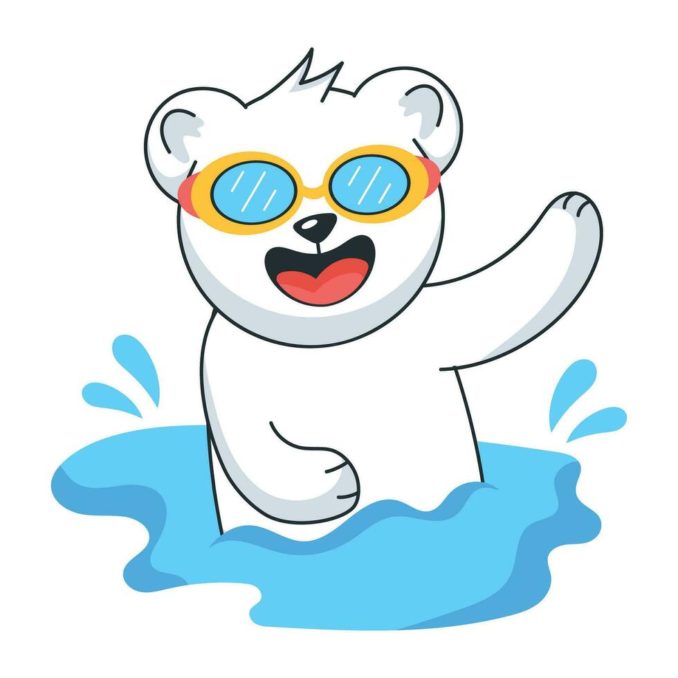 Trendy Pool Bear vector