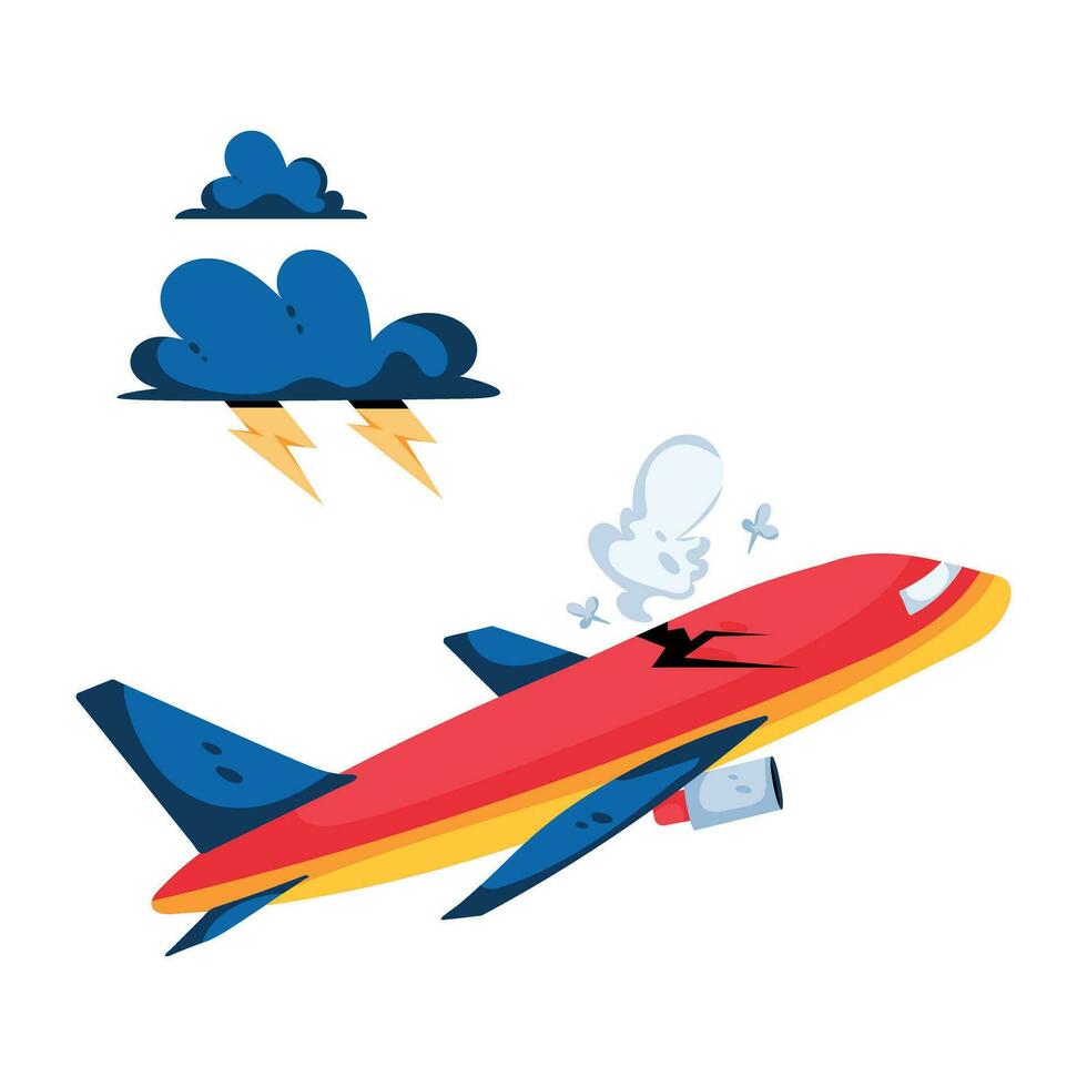 Trendy Aeroplane Crash vector