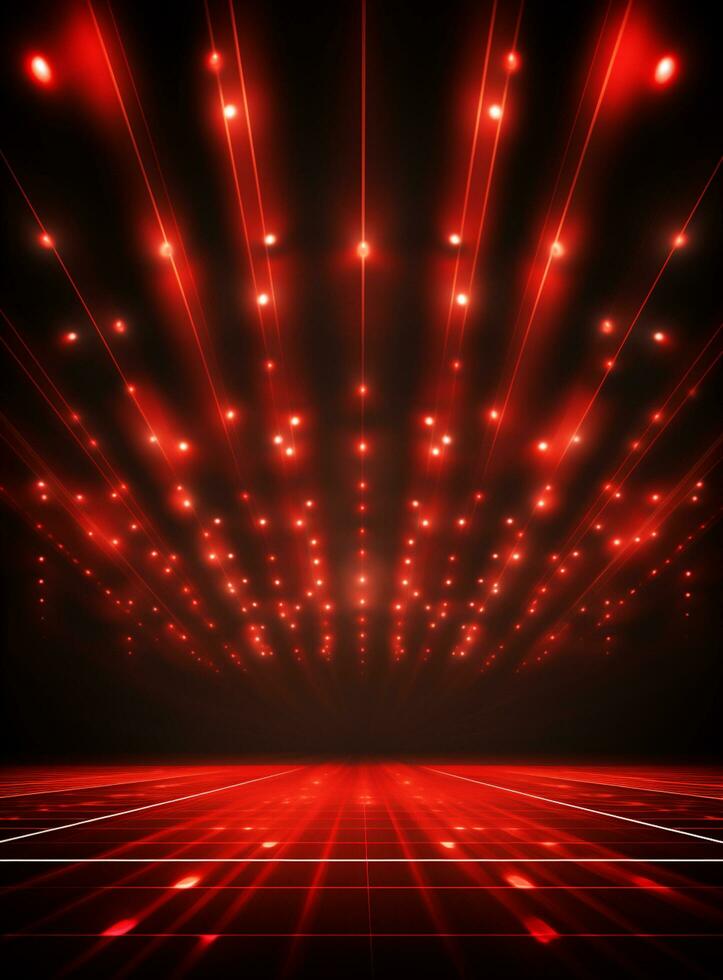 Ai generative Backdrop With Illumination Of Red Spotlights For Flyers realistic image ultra hd high design photo