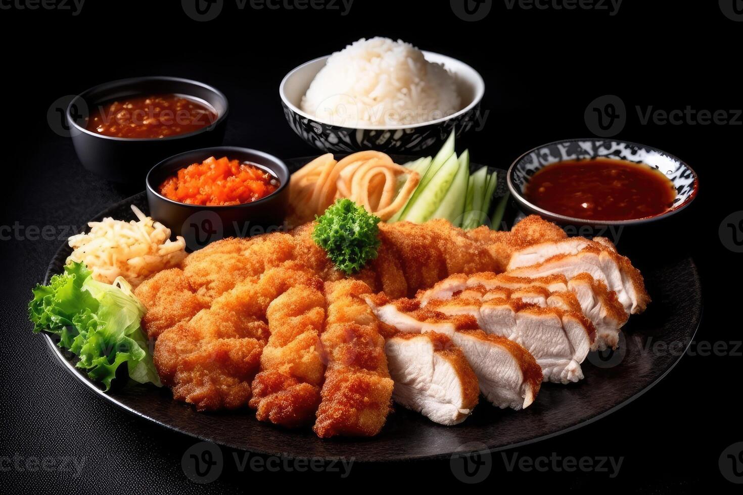 hyper realistic quality of chicken katsu AI Generated photo