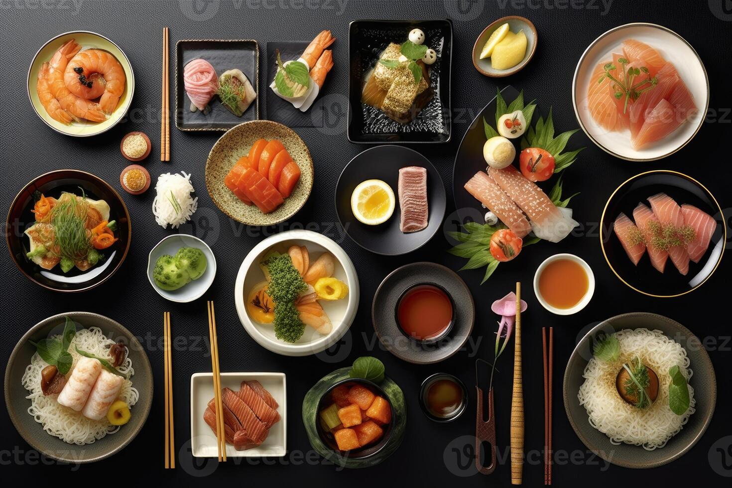 en el cocina japonés comida un hiper realista ai generado foto