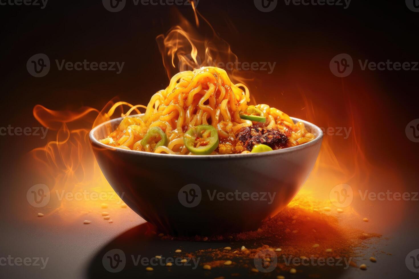 professional food photography instant noodles AI Generated photo