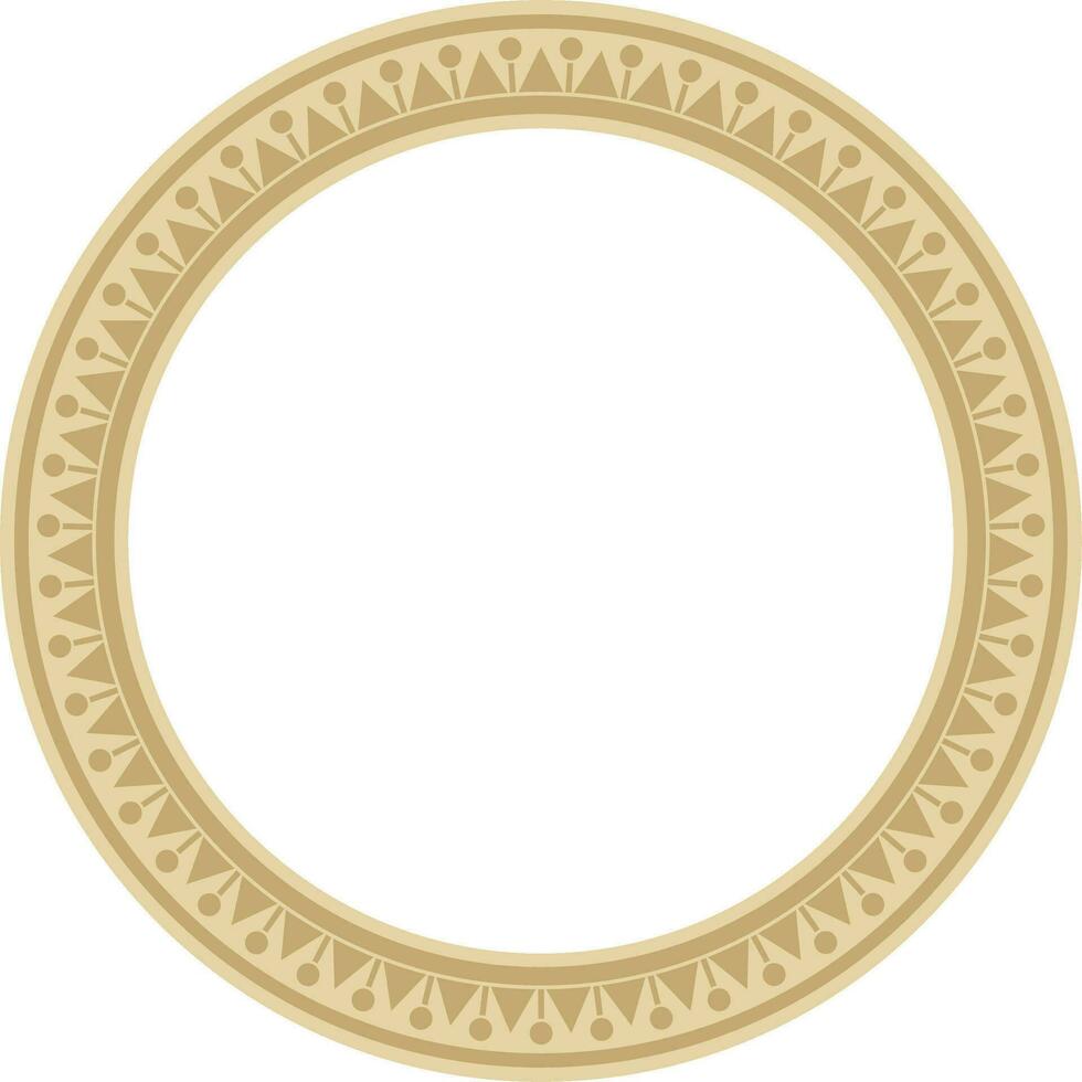 Vector golden round Turkish ornament. Ottoman circle, ring, frame