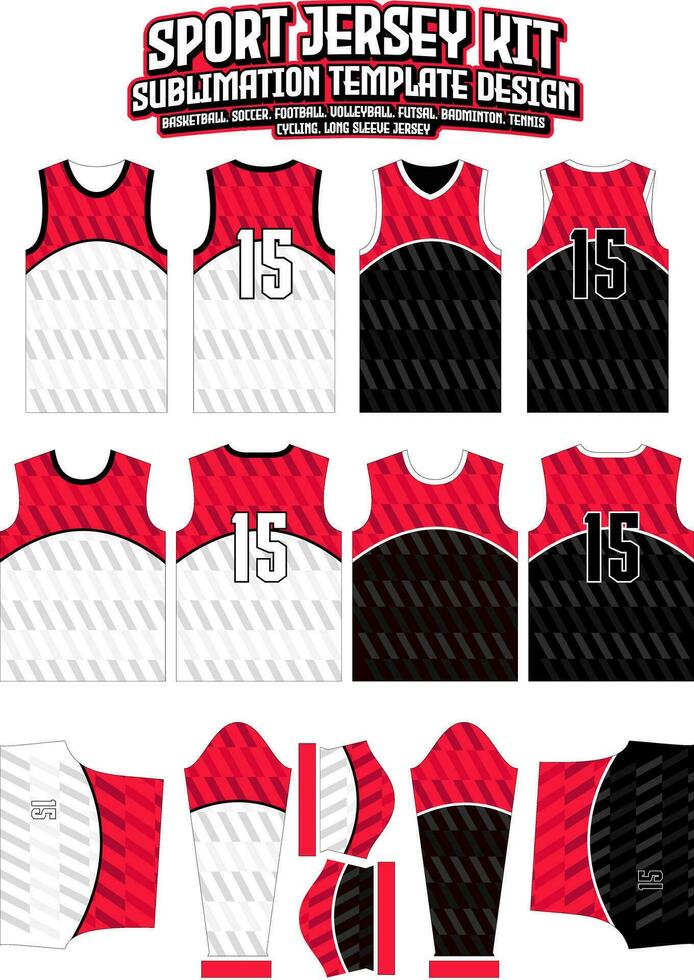 rojo negro diagonal rayas jersey diseño ropa de deporte diseño modelo vector