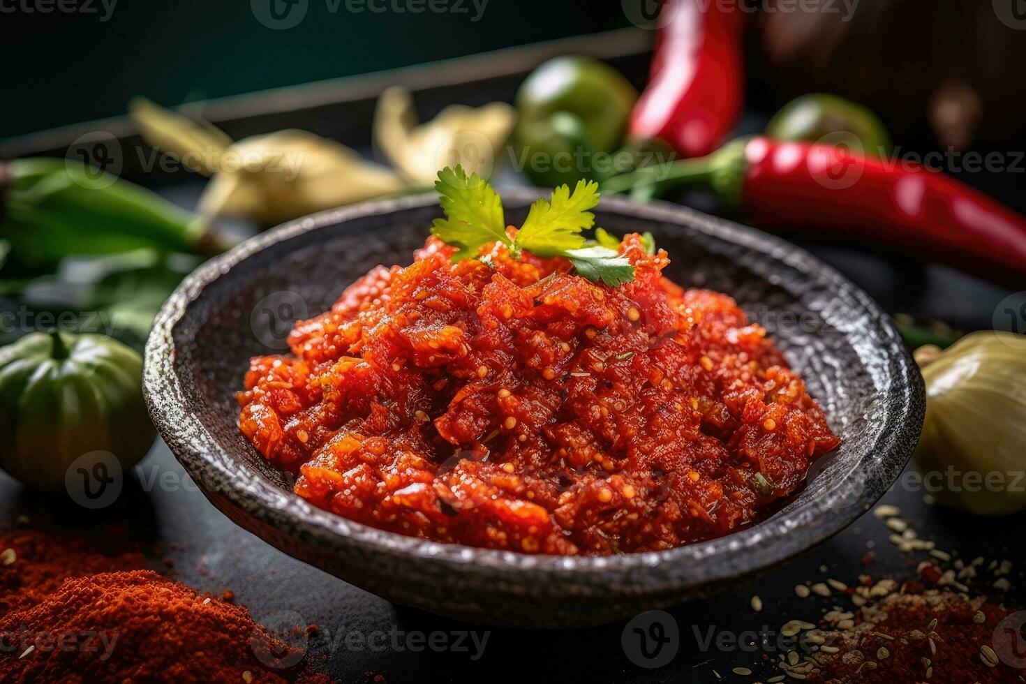 valores foto de sambal comida fotografía ai generado