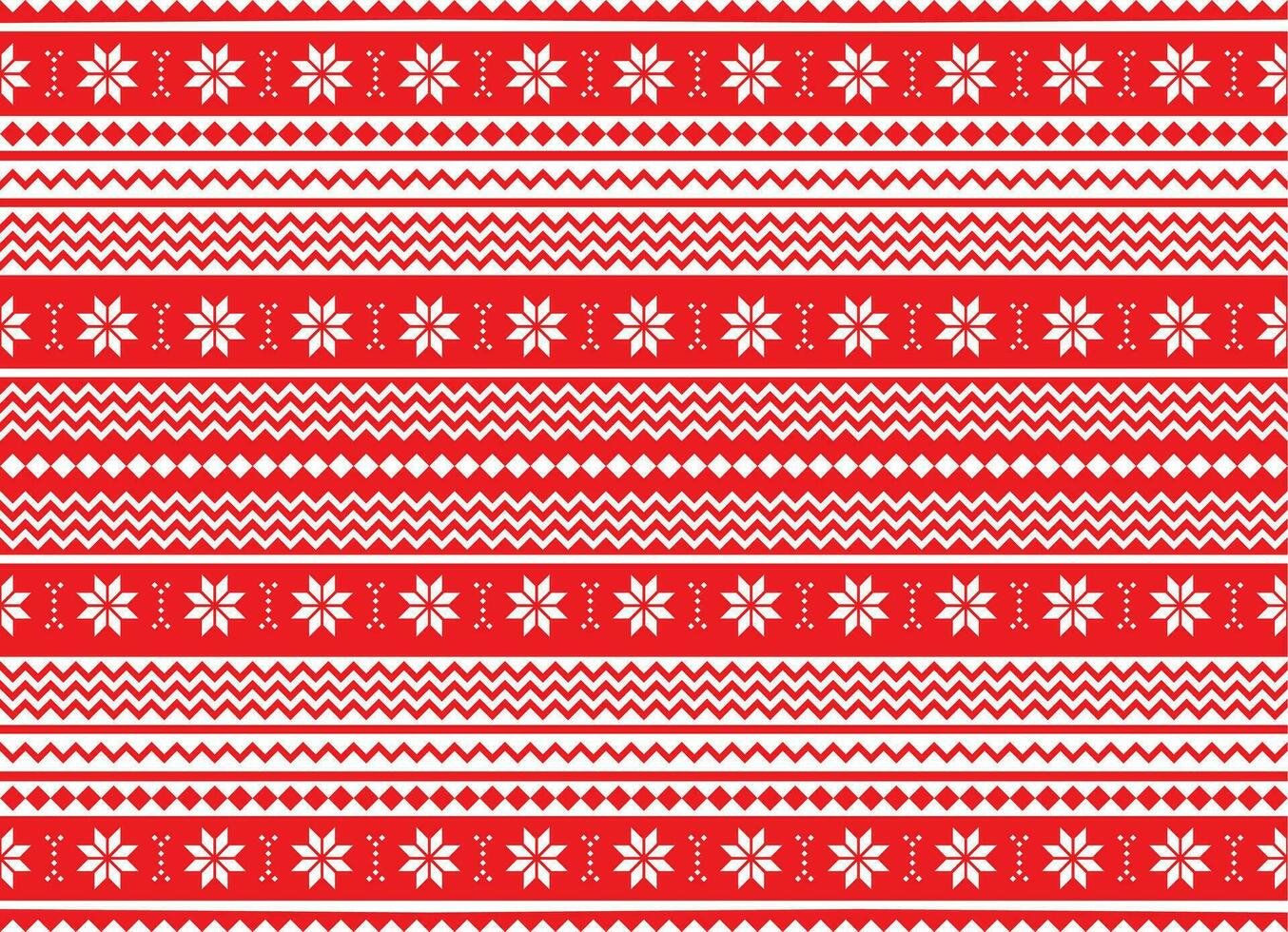 vector sin costura rojo invierno ornamento para suéter y tela con copos de nieve. ornamento de el del Norte pueblos antecedentes para impresión