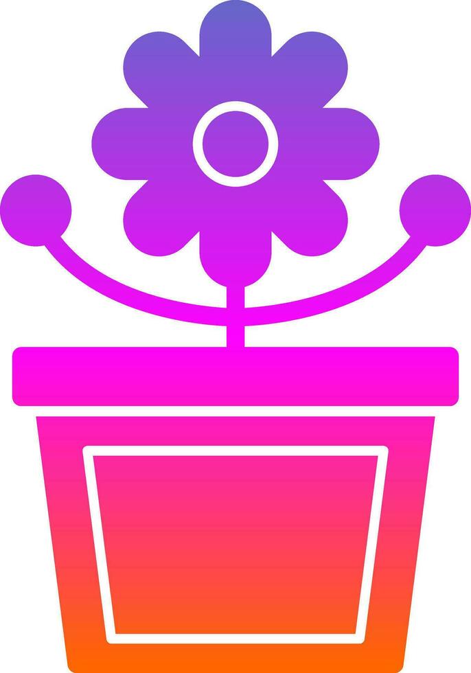 Flower Pot Vector Icon Design