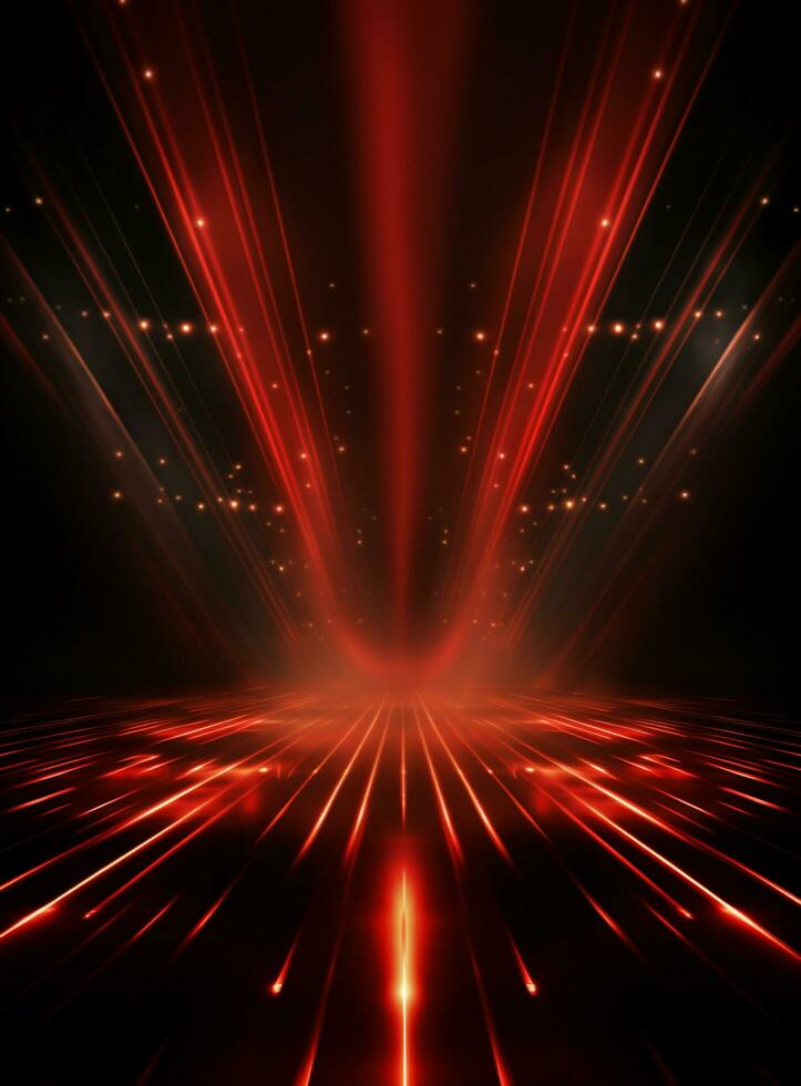 Ai generative Backdrop With Illumination Of Red Spotlights For Flyers realistic image ultra hd high design photo