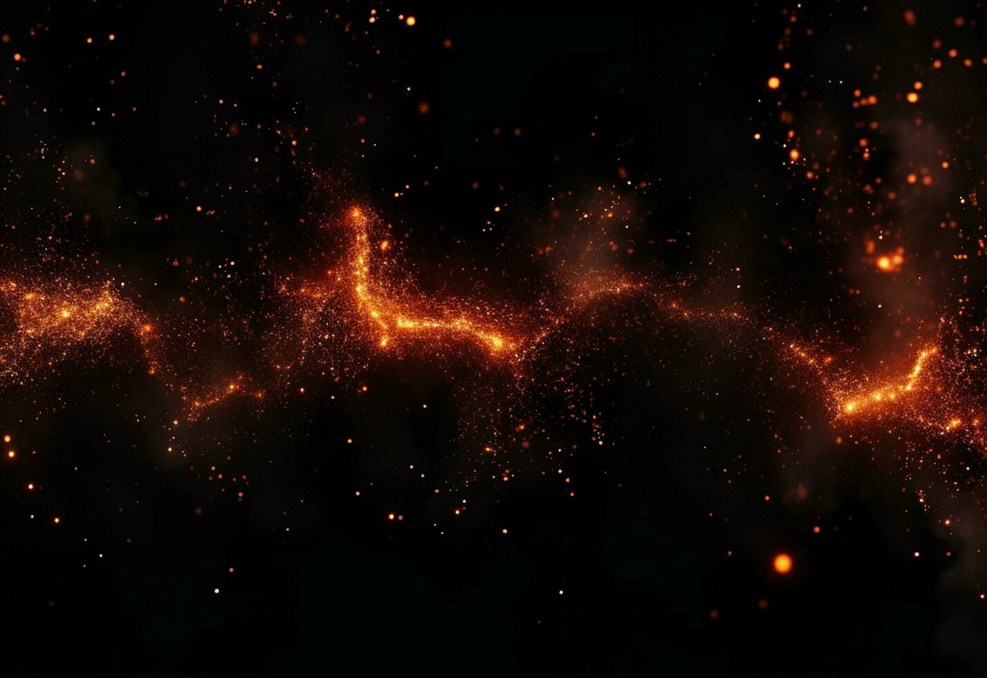 Ai generative Fire Particles On Hot Black Background realistic image, ultra hd, high design very detailed photo