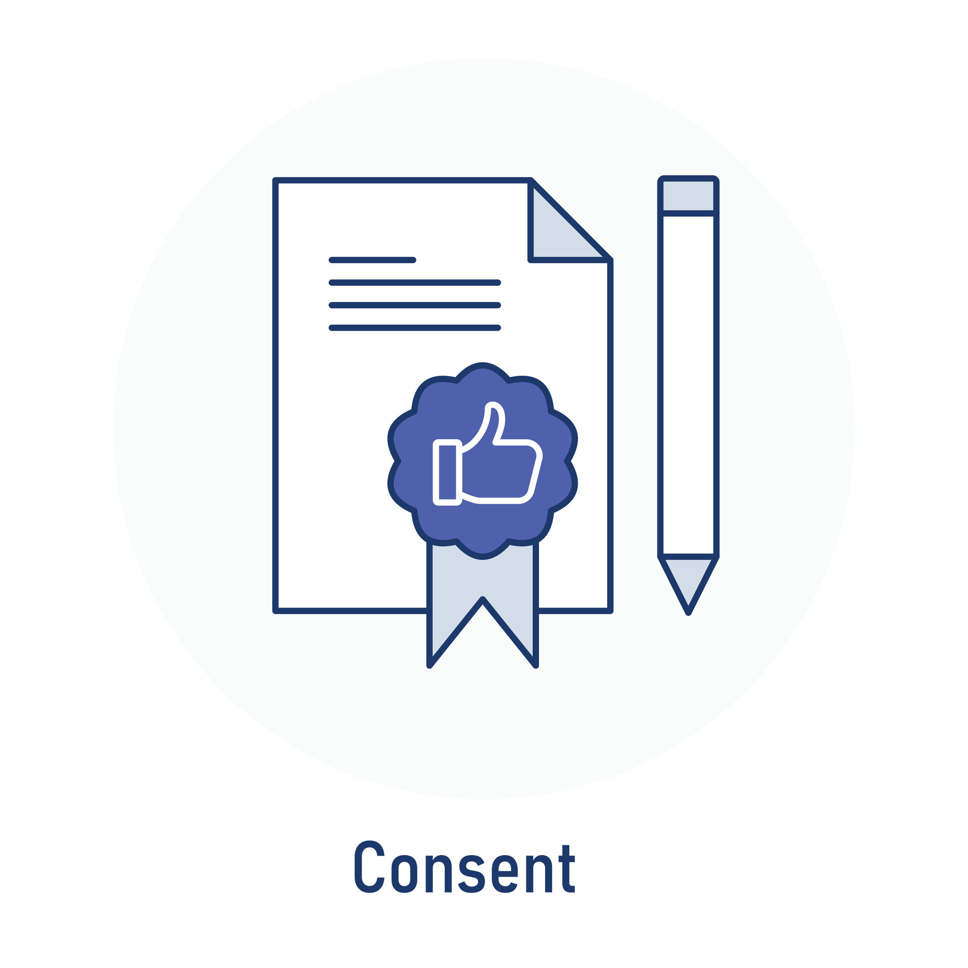 consentimiento gdpr icono. permiso y cumplimiento. datos permiso