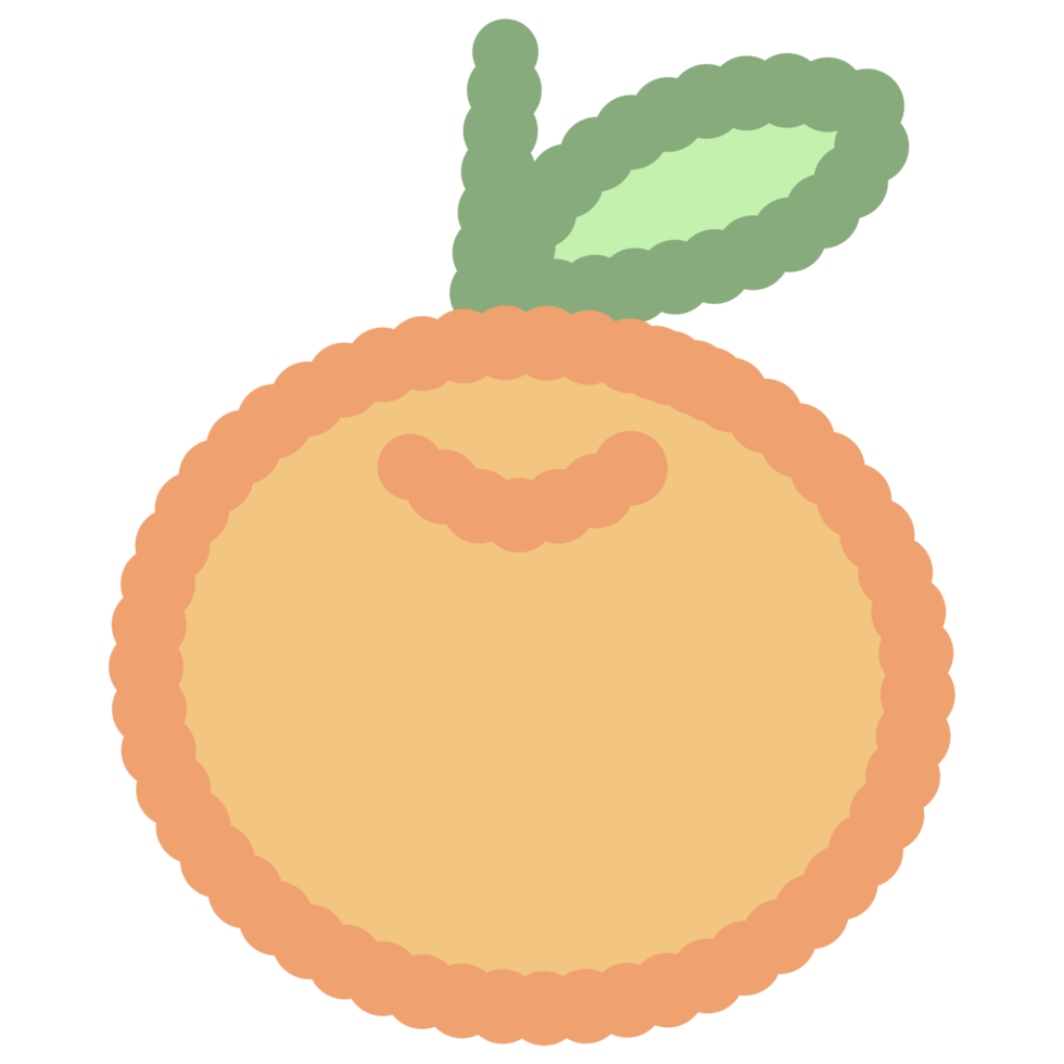 hand drawn colorful cute orange element png