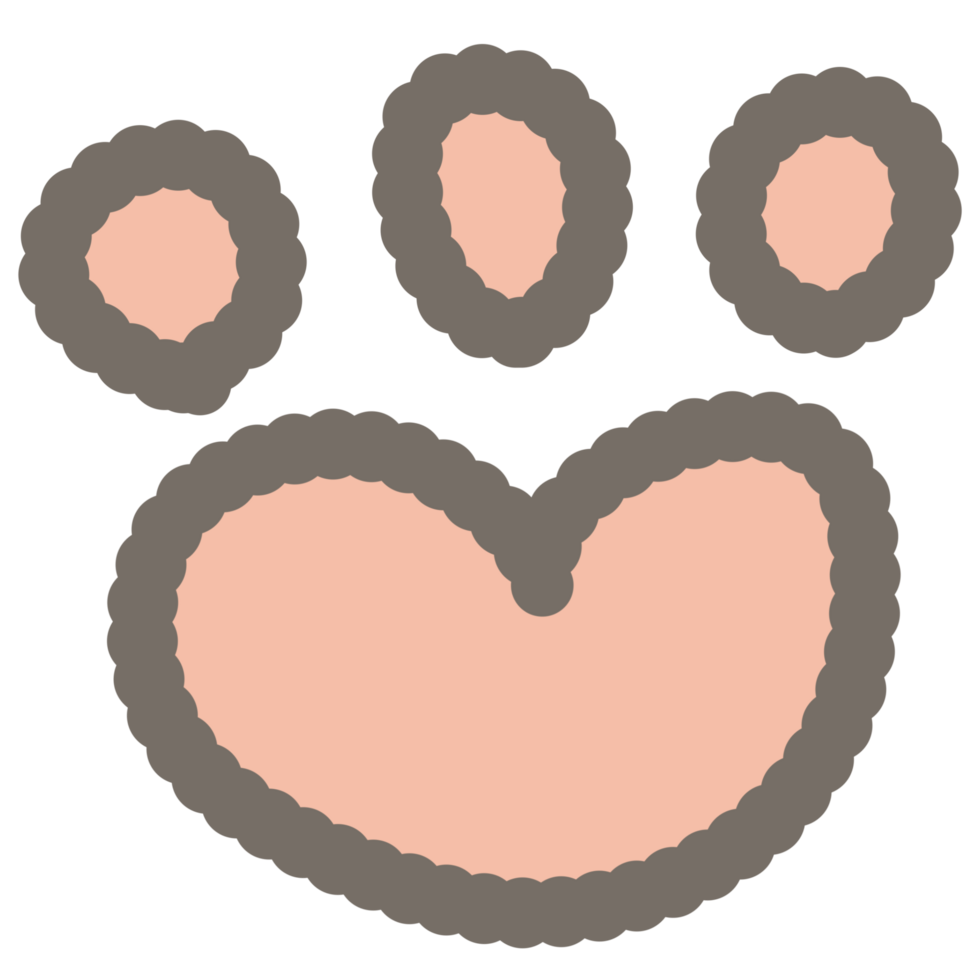 Hand drawn colorful cute animal foot element png