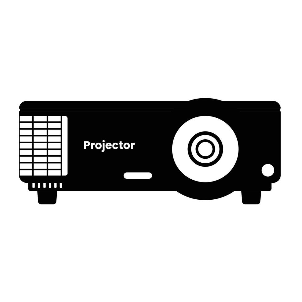 proyector silueta. negro y blanco icono diseño elementos en aislado blanco antecedentes vector