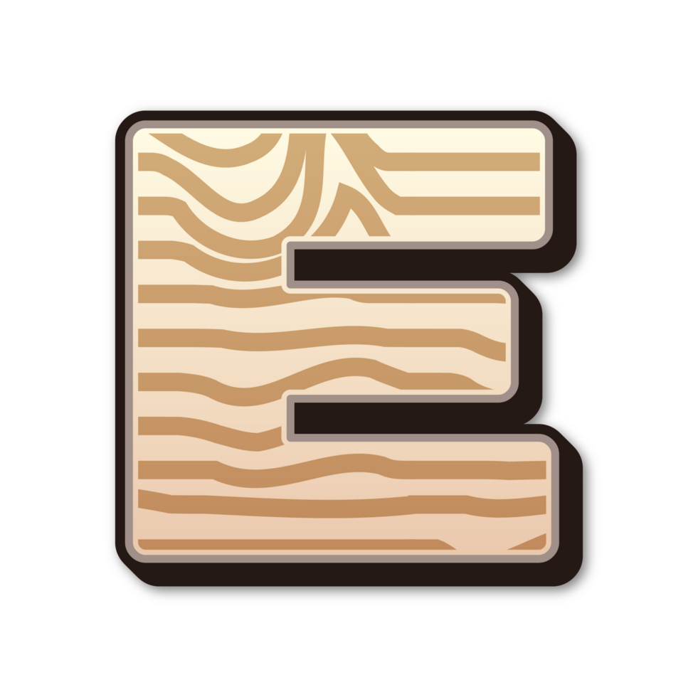 E letter Wood alphabet Style Wooden typography 29345986 PNG