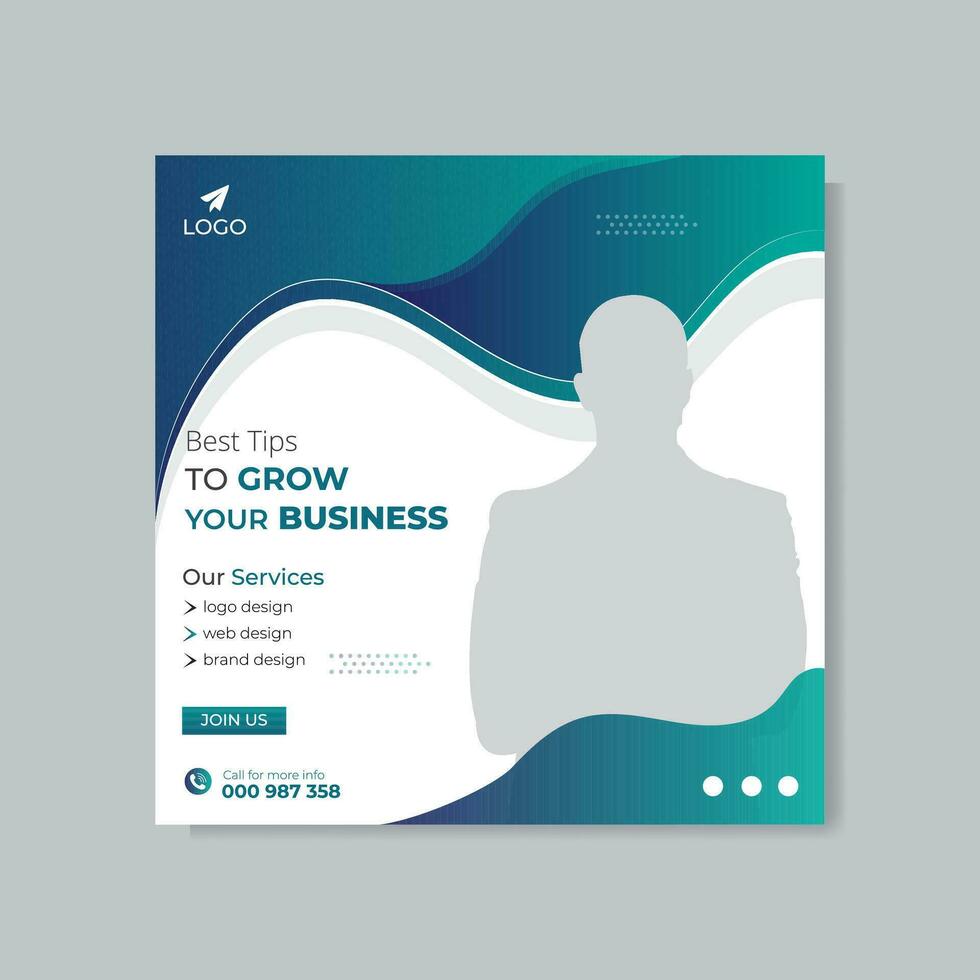 Modern abstract corporate social media post and web banner design vector template.