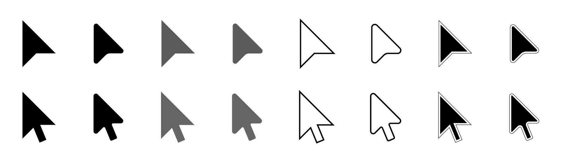 Mouse pointer set. Computer mouse click cursor arrow. Cursor icon. Mouse click cursor collection. vector