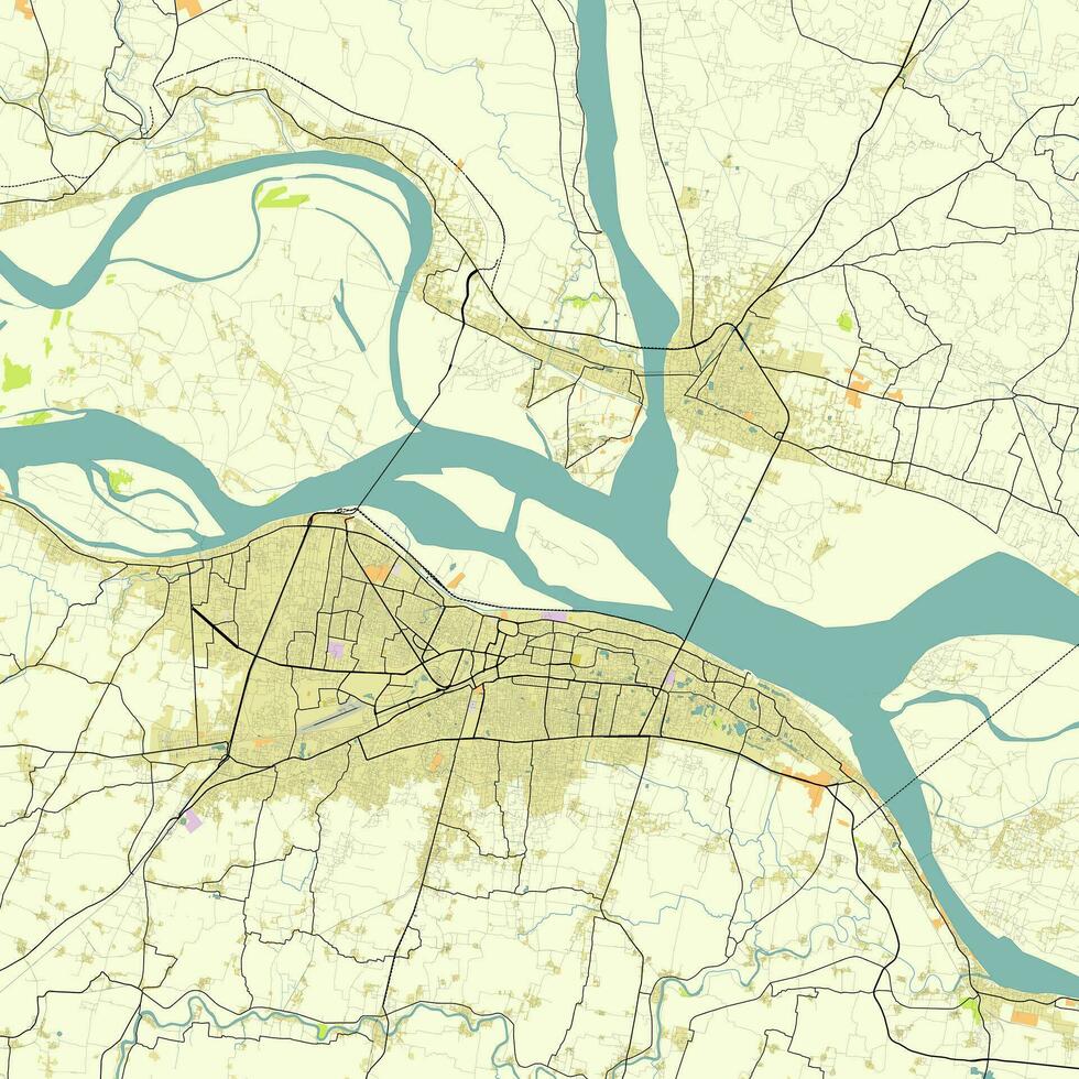 Map of Patna, Bihar, India vector