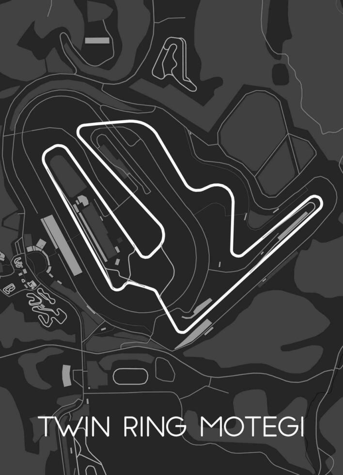 Twin Ring Motegi Track Map for Poster Wall Art vector