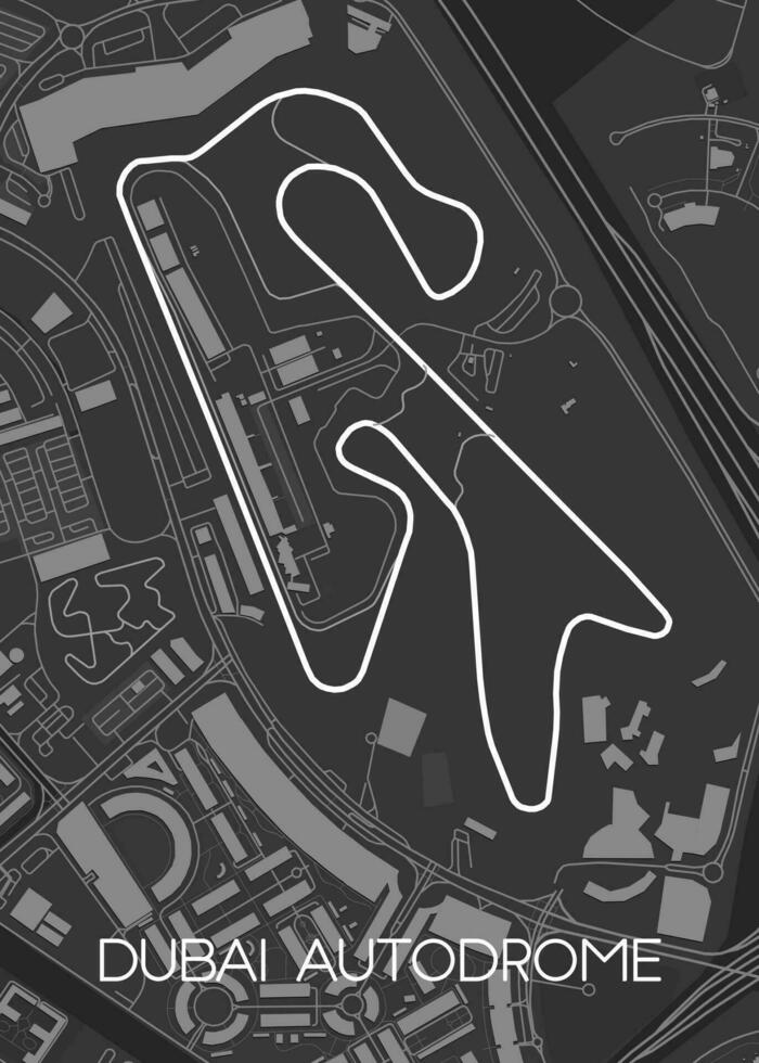 Dubai Autodrome Track Map for Poster Wall Art 29346206 Vector Art at
