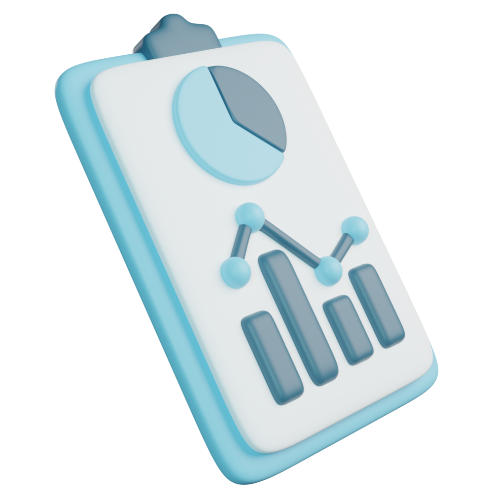 3D Illustration of Blue Business Report png