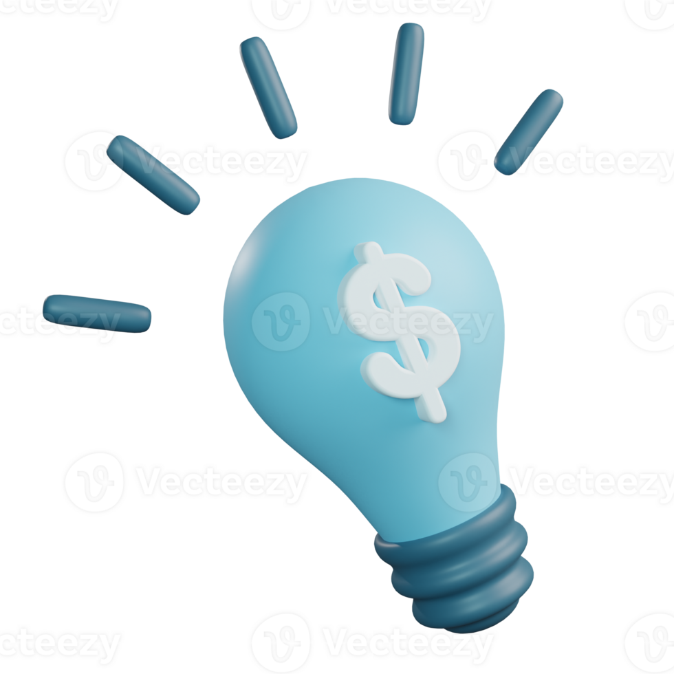3D Illustration of Blue Business Idea png