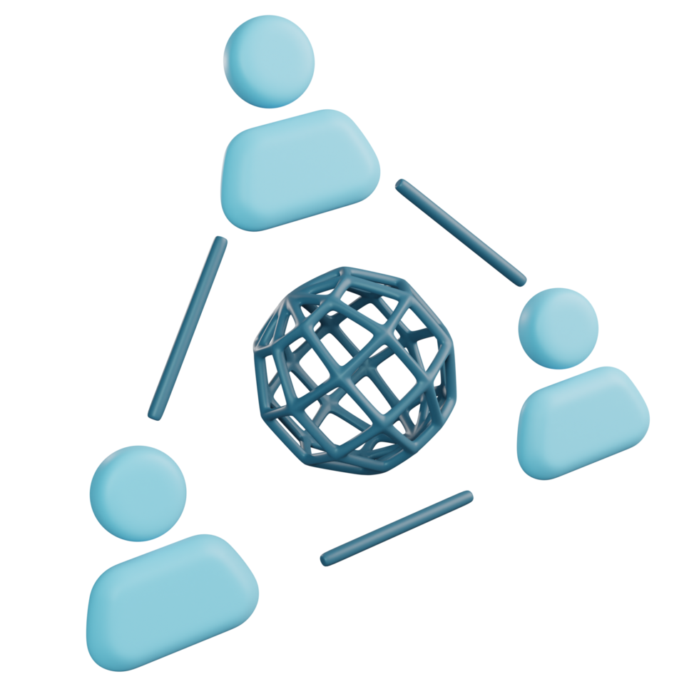 3D Illustration of Blue Business Network png