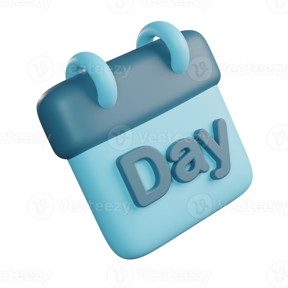 3D Illustration of Blue Calendar png