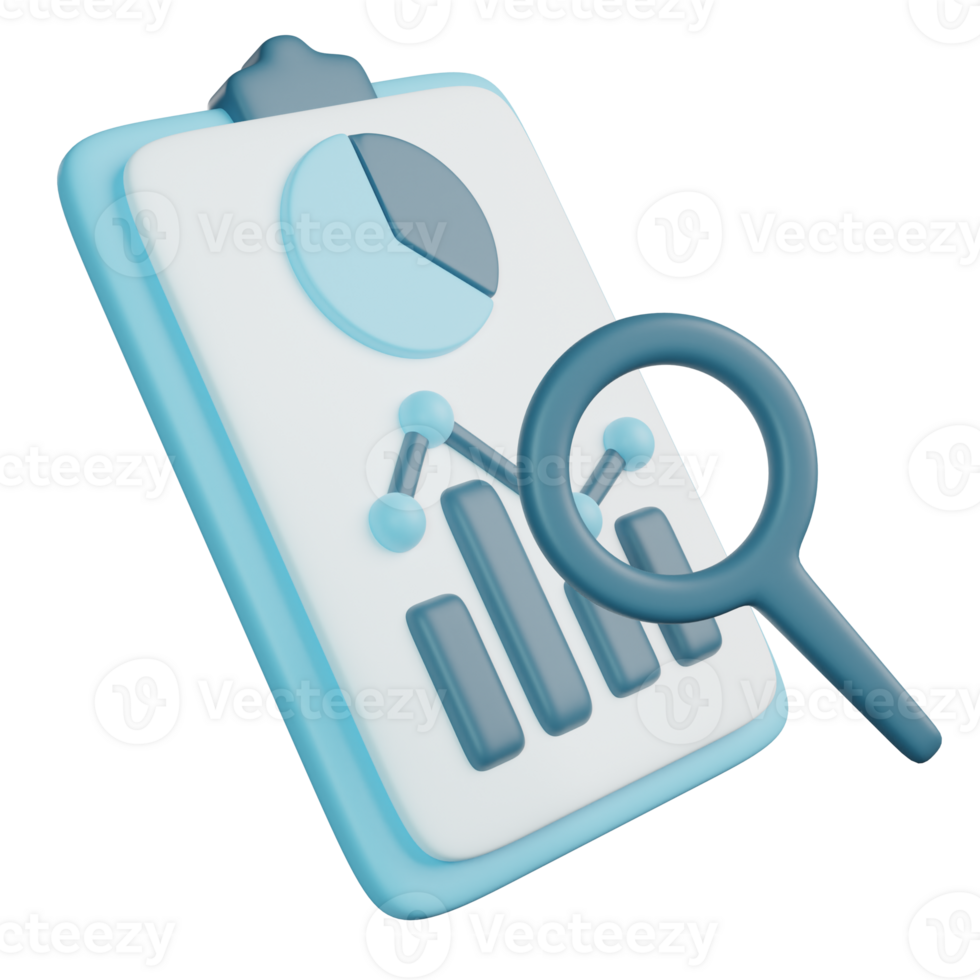 3D Illustration of Blue Data Analysis png