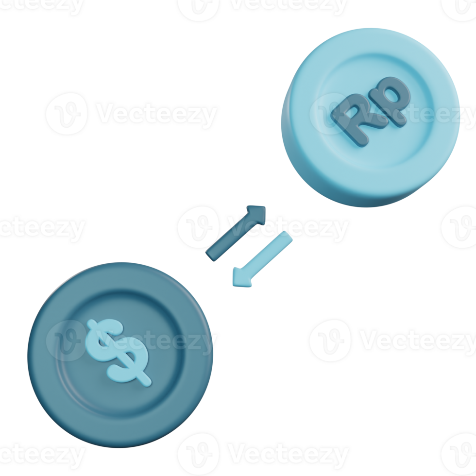3D Illustration of Blue Exchange Currency png