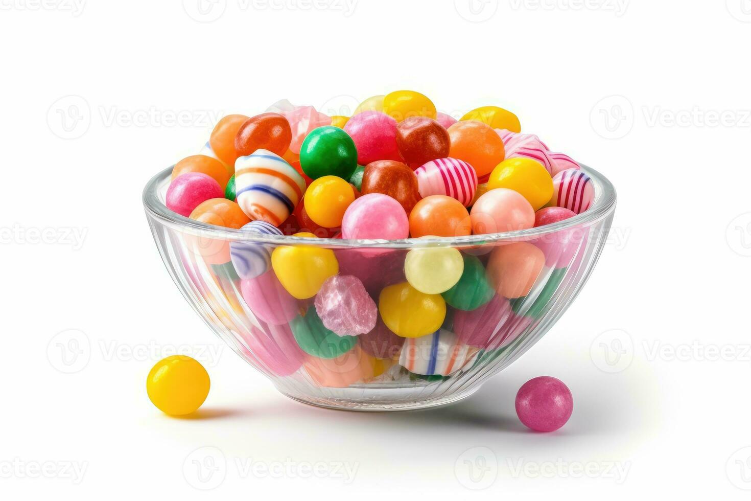 hyper realistic quality of a bowl of candy AI Generated photo