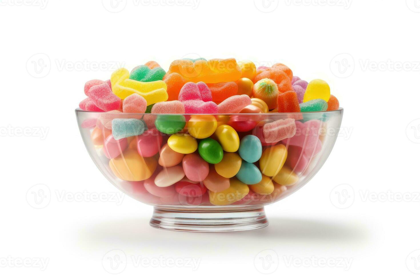 hyper realistic quality of a bowl of candy AI Generated photo