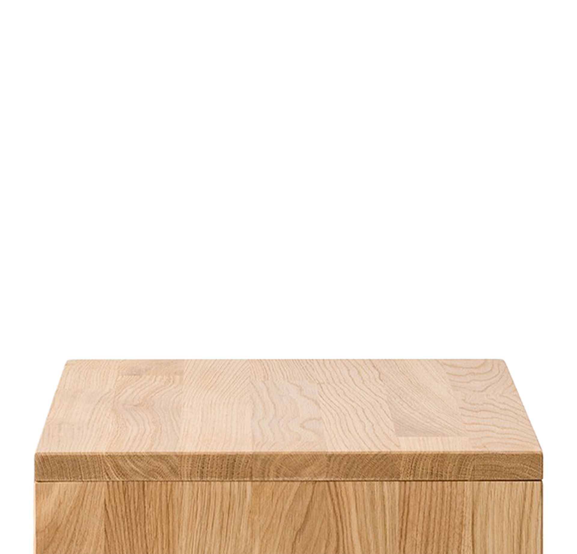 Wooden table top surface isolated over transparent background. 3D solid