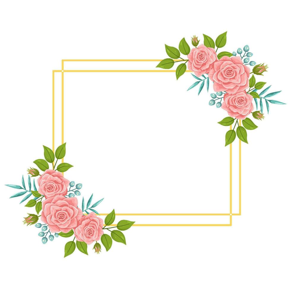 Frame with flowers vector