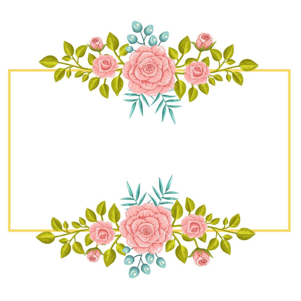 Frame with flowers vector