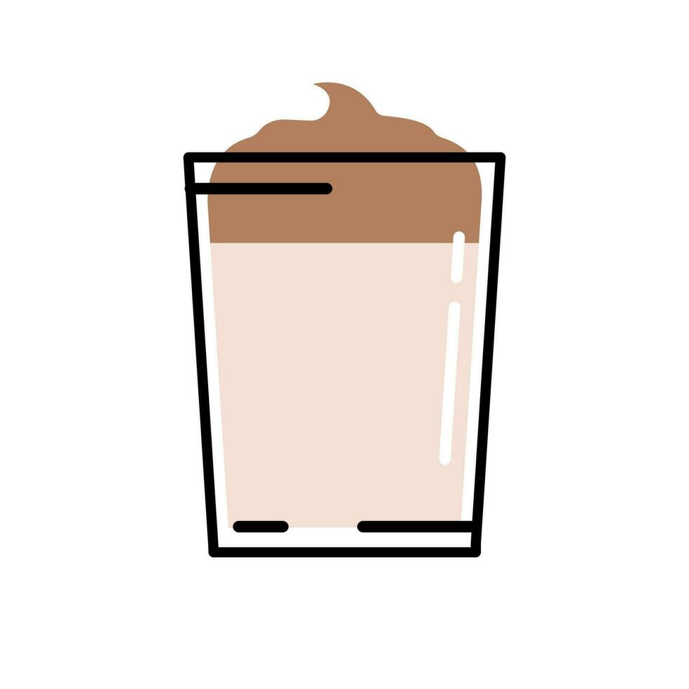 vector ilustración de aislado dalgona café taza en un blanco antecedentes.