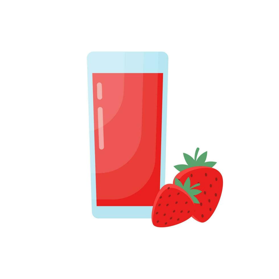 Strawberry juice vector flat design