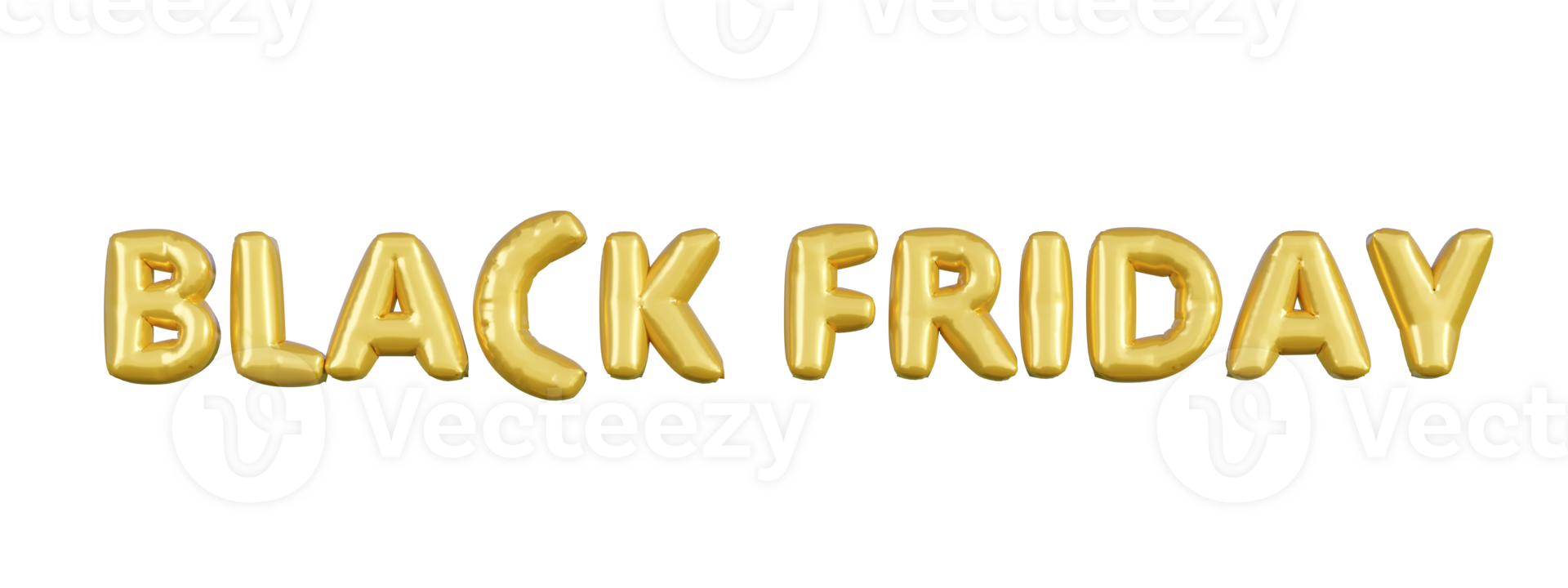 Gold balloons business header. Black friday advertising symbol letter 3d vector. png