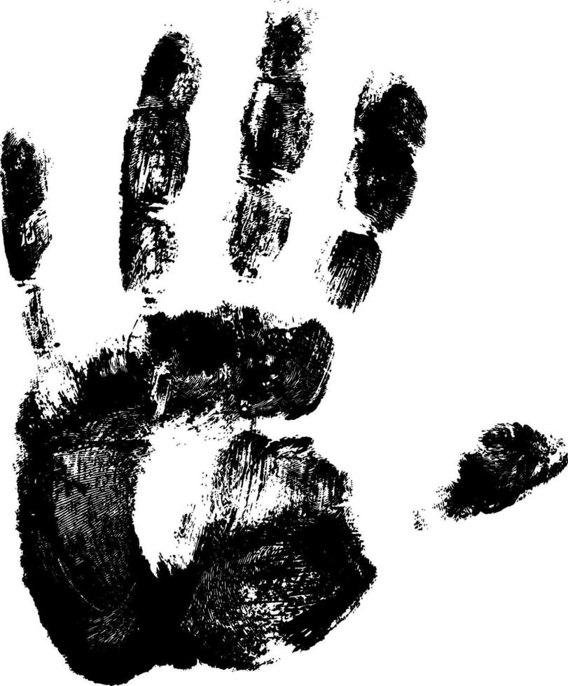 Handprint human hand, scanning fingers palms, vector