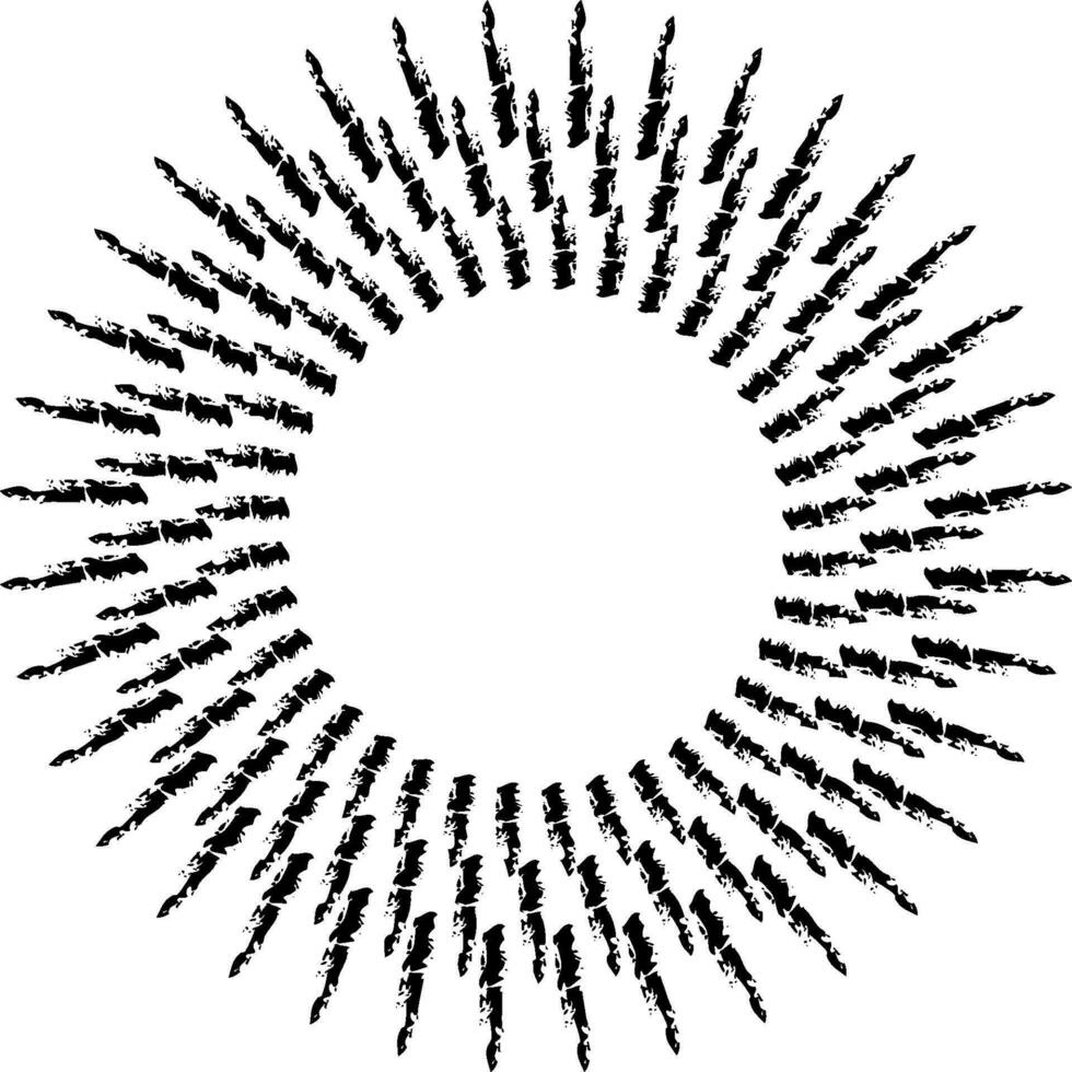 Sun rays, abstract hand drawn brushes rays sun circle ray vector