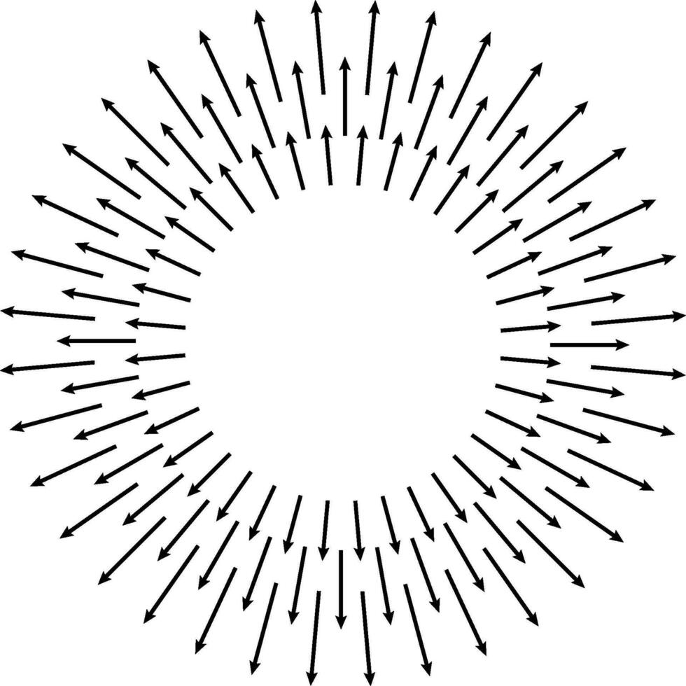 Dom rayos, resumen mano dibujado, cepillos rayos, Dom circulo rayo vector