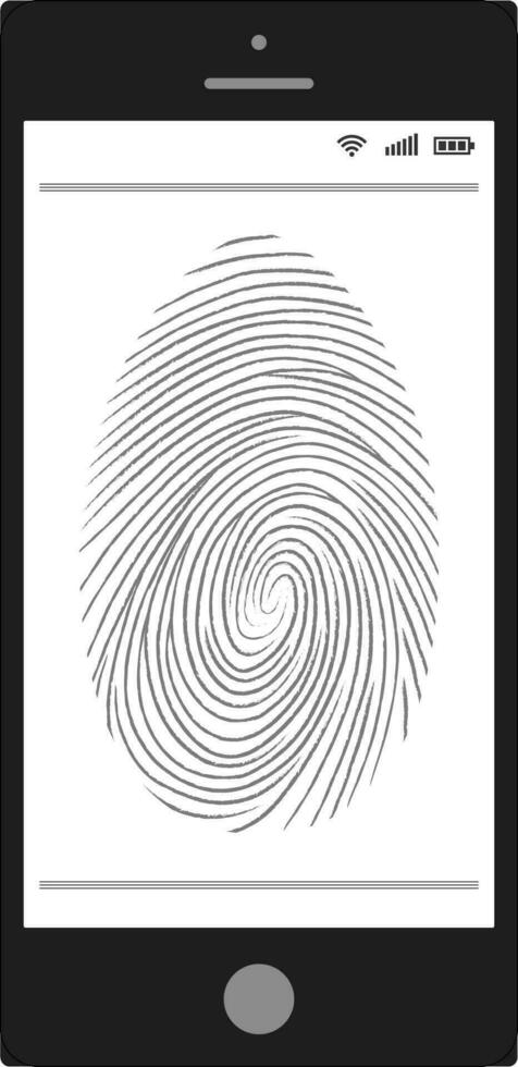 Scanning fingerprint mobile phone,  Smartphone capable identification fingerprint, vector technology